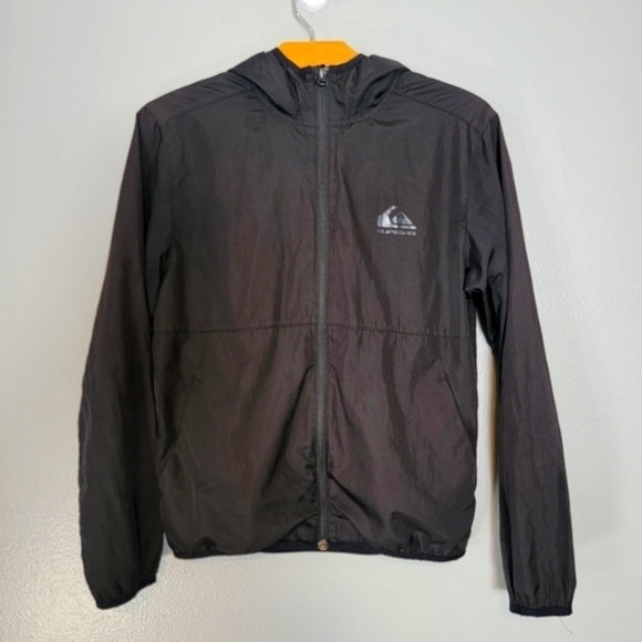 Quicksilver black hooded windbreaker - Picture 1 of 10